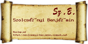 Szolcsányi Benjámin névjegykártya